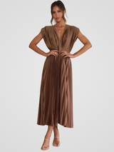 AMAYA PLEATED MIDI – Braun