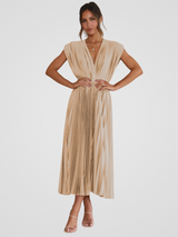 AMAYA PLEATED MIDI – Champagner
