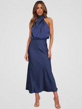 AURA DRAPE MIDI – Blau