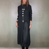 Artone™ - Elegantes Zweiteiliges Set – langer Pullover und Passendes Kleid – Schwarz