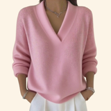 Abigail | V-Ausschnitt Seitlich Gerafft Bluse – Rosa