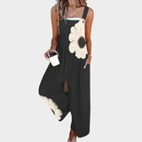 Evarielle - Softtouch-Jumpsuit – Schwarzes Blumenmuster