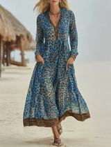Yethrika - Stylisches Kleid Mit Reißverschluss – Blau