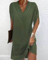 Adora - Soft-Touch-Wickelkleid mit V-Ausschnitt – Grün