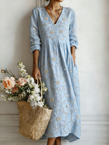 Mbavera - Kleid Mit Blumenmuster – Blau