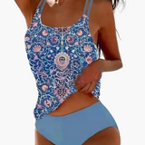 Dam Tankini Bikini Set – Bohemian Stil für Strand und Pool – Dunkelblau