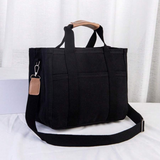 Canvas Tragetasche Damen – Großer Shopper aus Stoff – UrbanLook – Schwarz