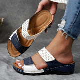 Naoko - Orthopädische Rutschfeste Sandale – Weiß-Blau