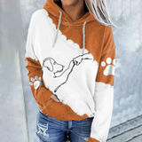 Rosamund - trendiger kapuzenpullover mit hundeprint – Orange