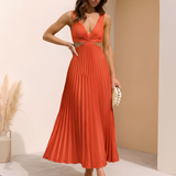 Vania - Elegantes und fließendes Damenkleid – Orange