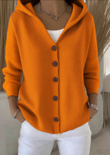 Alsira - Soft-Touch-Kapuzenstrickjacke – Orange