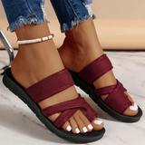 Rückenstützende Damensandalen - Leichte Komfortschuhe für den Sommer – Burgund
