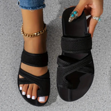 Rückenstützende Damensandalen - Leichte Komfortschuhe für den Sommer – Schwarz