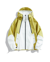 Unisex Outdoor Jacke | Wasserdichte RainShield Ausführung – Gelb-Weiß