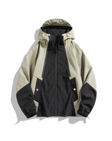 Unisex Jacke | Geschlossene Regenausführung mit Kapuze – Apricot-Schwarz