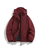 Unisex Jacke | Geschlossene Regenausführung mit Kapuze – Rot