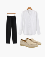 Easton | Stilvolles 3-teiliges Set Leinen Sommer-Outfit – Weiß