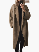 Oversize Wintermantel im Klassischen Blazer-Stil – Braun
