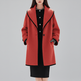 Oversized Mantel Mit Weitem Revers - Lillian – Rot