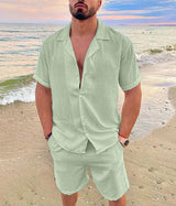 Elegantes Herren Sommer-Set mit Struktur | "Old Money" Stil – Grün