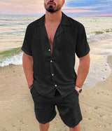 Elegantes Herren Sommer-Set mit Struktur | "Old Money" Stil – Schwarz