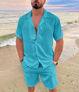 Elegantes Herren Sommer-Set mit Struktur | "Old Money" Stil – Türkis