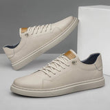 Hampus – Sneakers Aus Echtem Leder – Beige