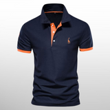 Oscar | Polo Shirt – Orange-Marineblå