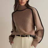 Sara-liv | Eleganter Rollkragenpullover – Braun