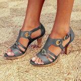 Rozenn – Sandalen Mit Hohen Absätzen Und Fesselriemchen – Grau