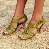 Rozenn – Sandalen Mit Hohen Absätzen Und Fesselriemchen – Grün