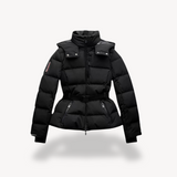 Winterjacke Damen Kurz | Steppjacke mit Gürtel und Hohem Kragen – Schwarz
