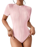 Janina | Elegantes Bodysuit mit Rundhalsausschnitt – Rosa