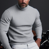 Rollkragenpullover Herren Elegant | Schmaler Schnitt – Grau