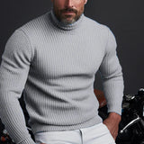 Hochwertiger designer-rollkragenpullover für herren – Grau