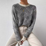 Warmer Damen-strickpullover mit rollkragen – Schwarz