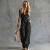 Amberaa – Bequemer Und Lässiger Jumpsuit – Schwarz