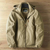 Regenjacke Herren Wasserdicht Mit Kapuze | Leichte Outdoorjacke Mit Reißverschluss – Khaki