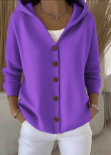 Alsira - Soft-Touch-Kapuzenstrickjacke – Lila