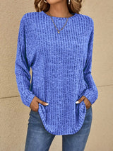 Langarmpullover für stilvolle damenmode – Blau