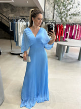 Paya | Elegantes Midikleid mit V‑Ausschnitt – Hellblau