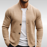 Caleb - strukturierter Cardigan – Beige