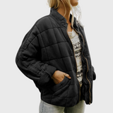 Josiane - Elegante Oversized-Steppjacke – Schwarz