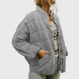 Josiane - Elegante Oversized-Steppjacke – Grau