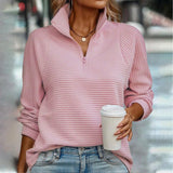 Suzanne™ - Pullover mit halbem Reißverschluss und Details – Pink (Fast ausverkauft)