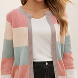 ESTER - Bequeme strickjacke – Rosa grün