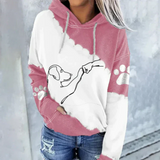 Rosamund - trendiger kapuzenpullover mit hundeprint – Rosa