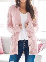 Lässiger Cardigan für Damen | Langarm – Rosa
