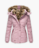 Friederike | Steppjacke mit Fellfutter – Rosa
