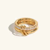 Alison Gestapelter Diamantring – Gelbgold